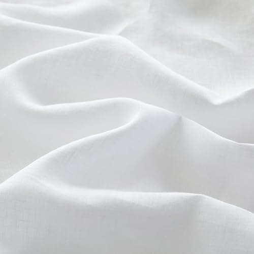 Simple & Opulence Pure Linen Full Size Sheet Set - 4 Pcs Natural Embroidery