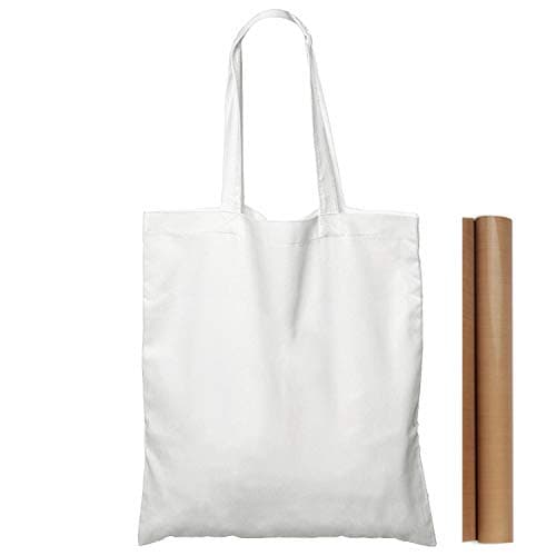 5-Pack 15x16" Natural Cotton Tote Bags, Lightweight & Bulk PTFE Sheet Included