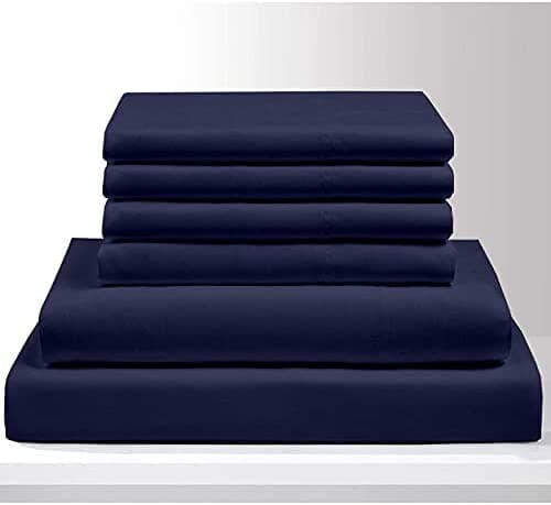 Extra Deep Pockets Full Size 6 Piece Egyptian Cotton White Bed Sheets