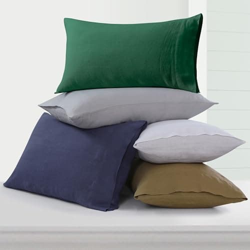 French Linen 2-Piece Bed Pillowcase Set, Earth Oak, Standard - Envelope Closure, European Flax Certified