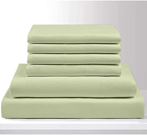 Extra Deep Pockets Full Size 6 Piece Egyptian Cotton White Bed Sheets