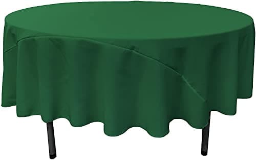 LA Linen Washable Emerald Green 108"Round Tablecloth