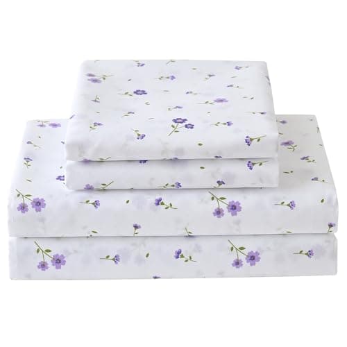 Purple Paisley Butterfly Floral Bed Sheets Set
