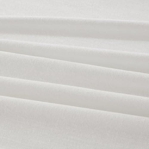 King Size Stonewashed Linen Cotton Sheets, Beige - Breathable & Soft, Slub Texture, All-Season Comfort, 4-Piece Set
