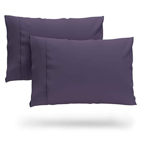 Ultra Soft Bamboo Blend Cooling Pillowcases - Set of 2 (King, Purple)