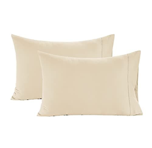 Lane Linen Queen Ivory Pillow Cases 100% Egyptian Cotton 1000 TPI Sateen