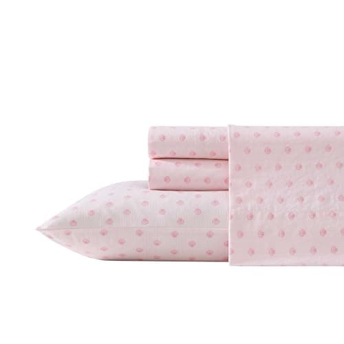 Laura Ashley Full Sheets, Cotton Percale Pink Bedding Set