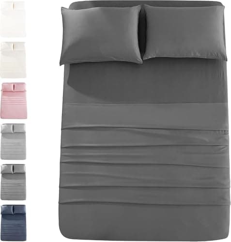 JOMO Cooling Bed Sheets, King Size - Silver Gray, 4 Pack