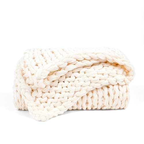 Chunky Knit Throw Blanket - Hypoallergenic - Cozy Home Accent