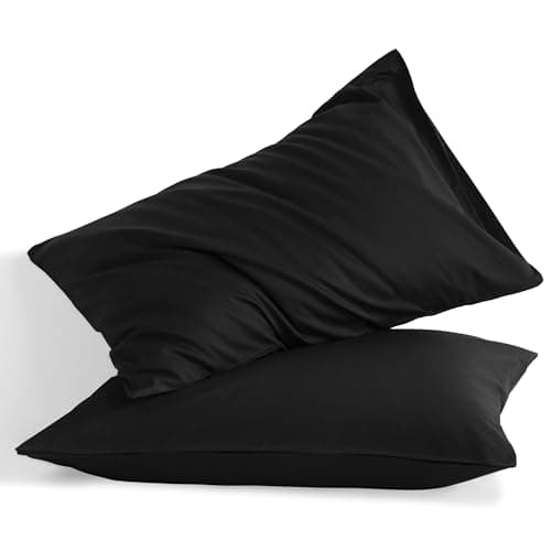 NTBAY Stone Washed Cotton Queen Pillowcases, 2-Pack Grey, 20x30 Inches