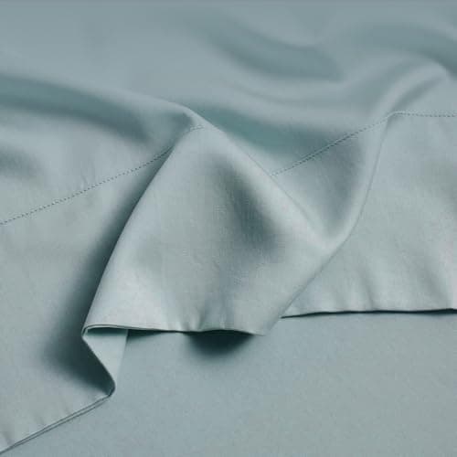Bamboo Viscose DOZ Sheet Set, 100% Organic, Buttery Soft, Cooling, High GSM, Deep Pockets (Queen, Sky)