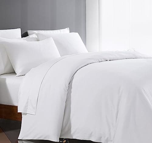 3-Piece 1000 Thread Count Egyptian Cotton Queen Size Duvet Cover Set - Silky Soft, Breathable, Zipper Closure