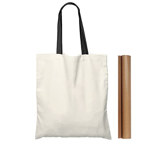 5-Pack 15x16" Natural Cotton Tote Bags, Lightweight & Bulk PTFE Sheet Included