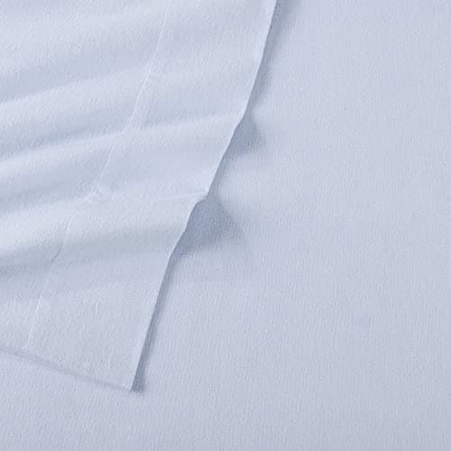 Chalet Collection 100% Cotton Full Flannel Sheet Set - Double Brushed, Deep Pocket, White