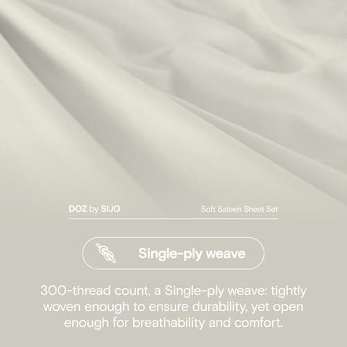 DOZ 100% Long Staple Cotton Sheet Set, Ivory, Cal King