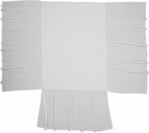 Provincial Linen White Ruffled King Bedspread with Ruffled Skirt, 100% Linen