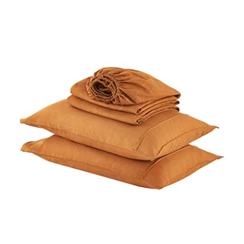 Full Size Linen Bedding Set - 100% French Natural Linen with Stone Washed Finish