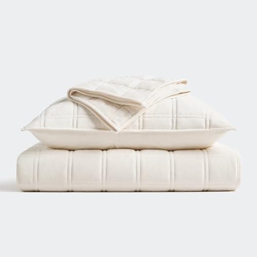 EVERGRACE King Size Ultra Soft Velvet Quilt with 2 Shams, Blue Linen, 108"x96"