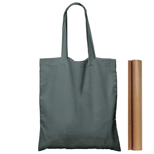 5-Pack 15x16" Natural Cotton Tote Bags, Lightweight & Bulk PTFE Sheet Included