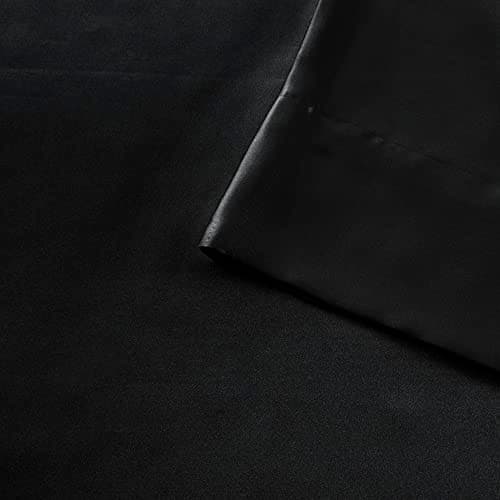 Madison Park Essentials Full Black Satin Sheet Set - Luxury, Elastic Fit up to 16" Mattresses