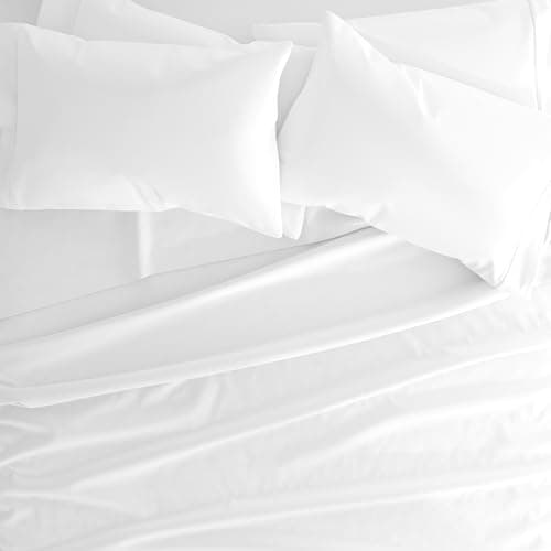 6-Piece White Linen Bed Sheet Set for Twin XL Size