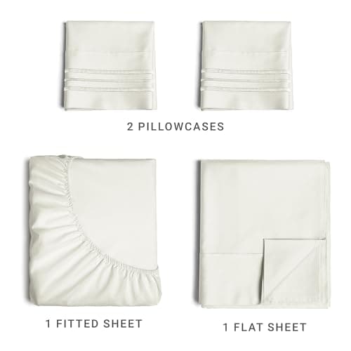 Hotel Luxury King Size Ivory Bed Sheet Set