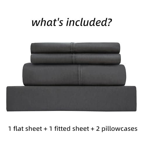 Mohap 1800 Thread Count Double Brushed Microfiber Bed Sheet Set - Full Gray