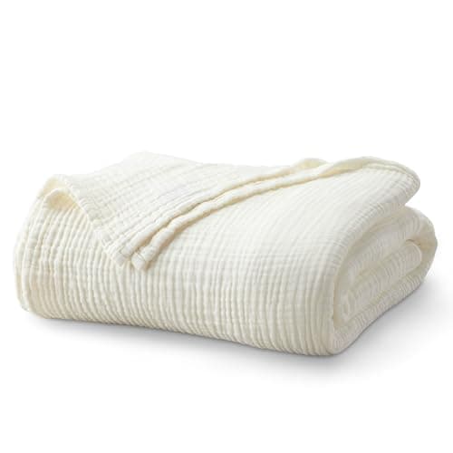 100% Cotton Muslin King Size Blanket | Soft, Breathable, Lightweight Bedding | Maria Collection