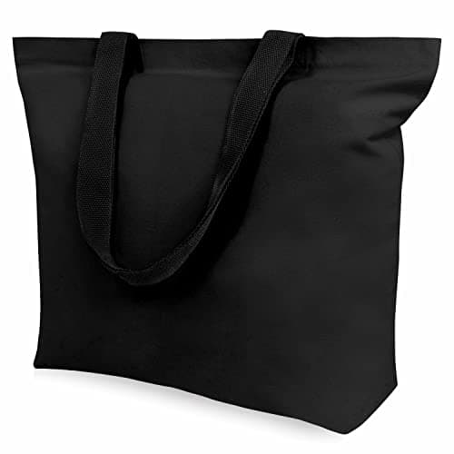 TOPDesign 2-Pack Magnetic Snap Canvas Tote Bags, Reusable for Grocery Shopping