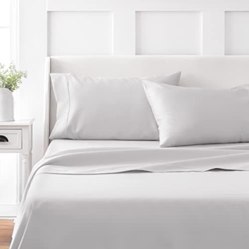 Martha Stewart 100% Cotton Twin Sheet Set, Gray