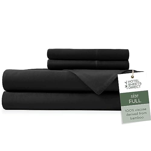 Bamboo Viscose 4-Piece Bed Sheet Set, Cooling & Soft Black Full Size