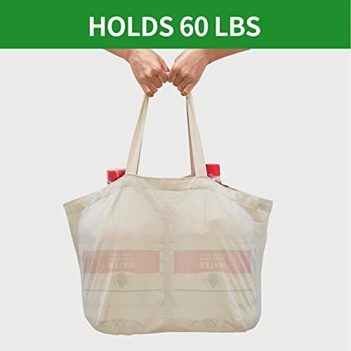 Canvas Reusable Grocery Bags with Handles, Foldable Large Tote Bag, Holds 60 lbs, Washable Eco-friendly Bags