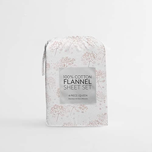 Ultra-Soft & Cooling Pink Flower Queen Bedding Sheet Set