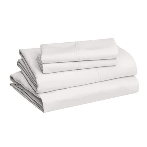 Amazon Basics Microfiber 4-Piece Bed Sheet Set, Full, Cream