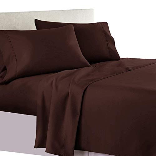 100% Pure Egyptian Cotton 800 Thread Count Sateen Weave Bed Sheets - Full Size, Chocolate