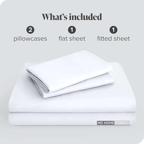 100% Egyptian Cotton 16inch Deep Pocket Queen Sheet Set, White