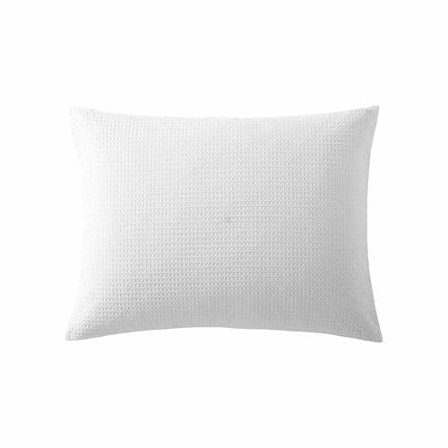 Vera Wang King Duvet Cover & Shams, White Waffle Pique Bedding
