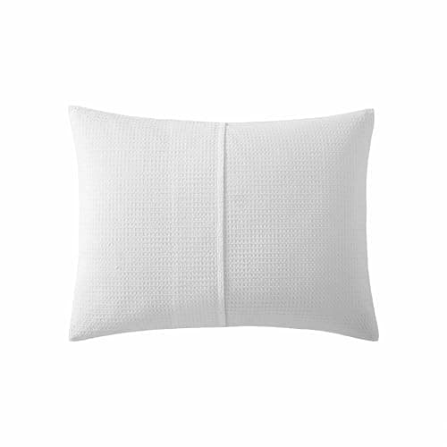 Vera Wang King Duvet Cover & Shams, White Waffle Pique Bedding