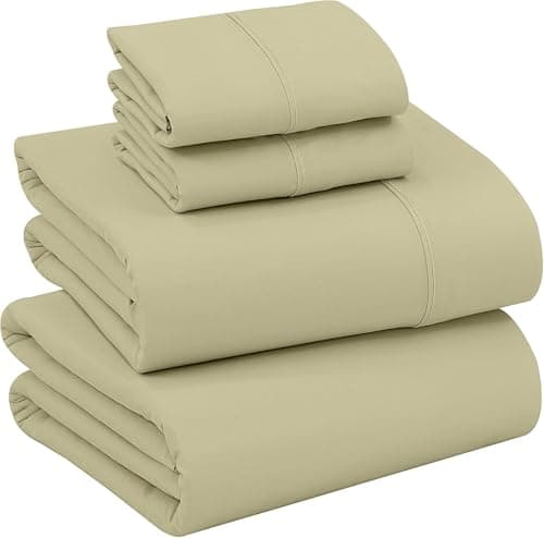 RUVANTI Queen Deep Pocket 4PC Cotton Percale Bed Linen Set