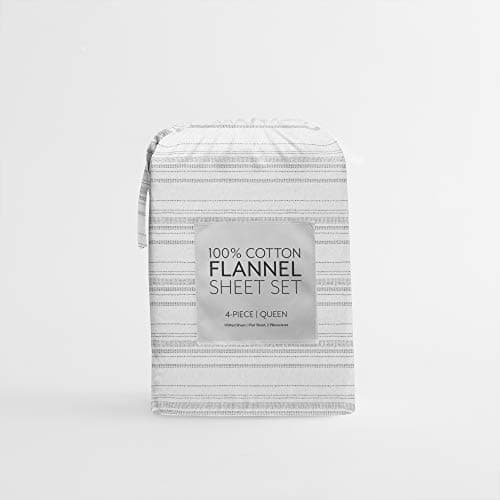 4 Piece Queen Bedding Sheet Set - Gray Stripe
