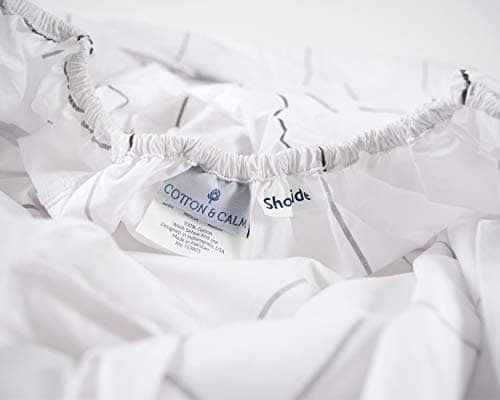 Premium King Size 100% Cotton Percale Sheets - Luxury Set (Grey Windowpane)