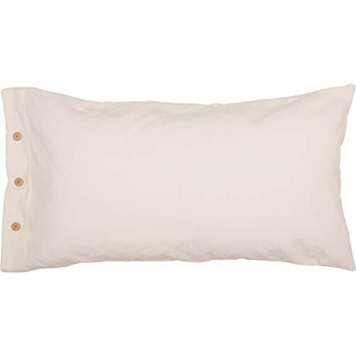 Piper Classics Gray Quilted King Pillow Sham, Cream & Grain Sack Stripe Details