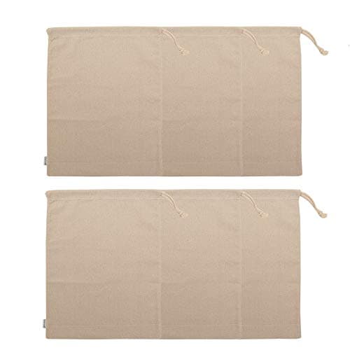 14x17.5 Inch Cotton/Linen Muslin Produce Bags with Drawstring, 6-Pack