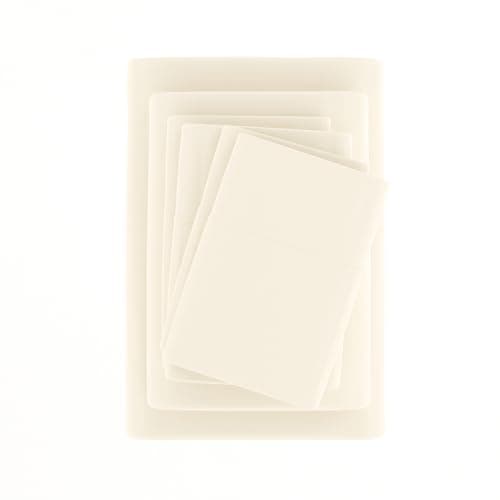 Market King 6-Piece Linen Sheet Set - Ultra Comfort & Cooling - Deep Pocket - Oeko-TEX Certified - Ivory