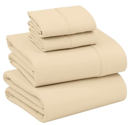 RUVANTI Queen Deep Pocket 4PC Cotton Percale Bed Linen Set