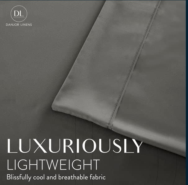 6 Piece Full Size Sheets Set - Including 4 Pillowcases - Deep Pockets - Breathable and Soft - Gray - Wrinkle Free - Machine Washable