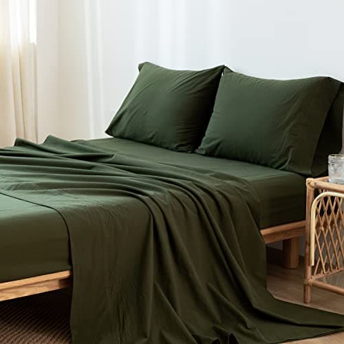 Washed Cotton Linen Like Breathable Bedding Sheet Set