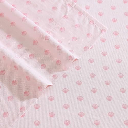 Laura Ashley Full Sheets, Cotton Percale Pink Bedding Set