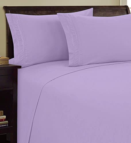 Elegant 1500 Thread Count Microfiber Twin Sheet Set, Deep Pocket Up to 16", Purple