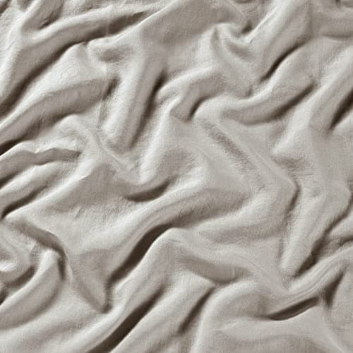 GOTS Certified Sijo Stone Washed Organic French Linen Bed Sheet Set, Dove, Queen